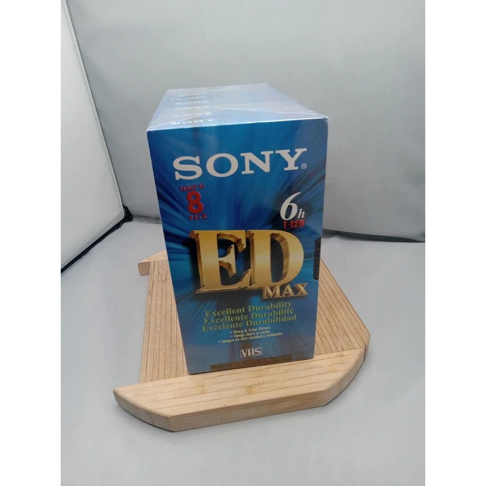 NEW & SEALED! Sony VHS Tapes 6 HOURS Premium VHS (8) Pack‎ T-120 ED MAX